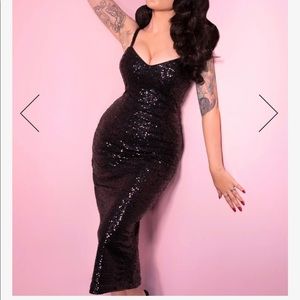 Vixen- Glitz & Glamor dress in black sequin Size L